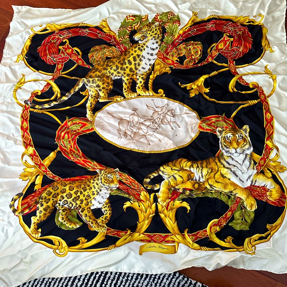 Vintage Salvatore Ferragamo Cheetah Scarf - RARE